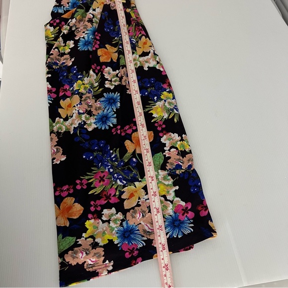 Leona Edmiston Dress Multicoloured Floral Draped Buckle Knee Length Size M 12 - Picture 11 of 11